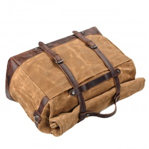 TP6 WaxRollTraveler™ Multifunktional Reisetasche Schultertasche Unisex aus canvas mit leder - khaki